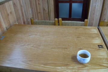 <p>Those chairs are quite small, but the green tea is nice!</p>