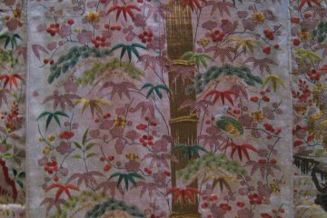 Detail from Uchikake (outer garment). Satin, 19th century