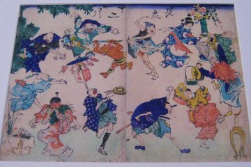 Mitate (parody) of the Twelve Months. Ink on paper, 19th century