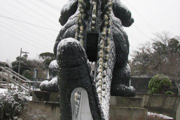 <p>A view of the slide down Godzilla's tail.</p>