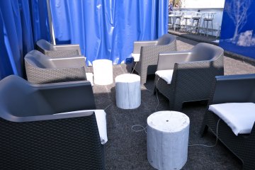 <p>One of the lounge areas at Sora&nbsp;x Niwa x Ice Park</p>
