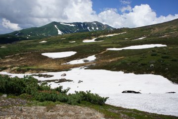 <p>One last look at this amazing scene. The volcanic range of Mt. Daisetsu covered with snow and green plants. This is such a diverse and contrasting, yet, perfect combination.</p>

<p></p>

<p></p>

<p></p>

<p></p>

<p></p>

<p></p>

<p></p>