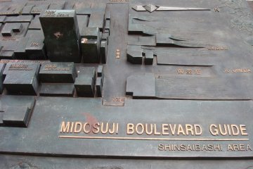 Shinsaibashi-suji on a local tactile map.
