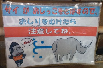 <p>Warning sign about the hippos.</p>