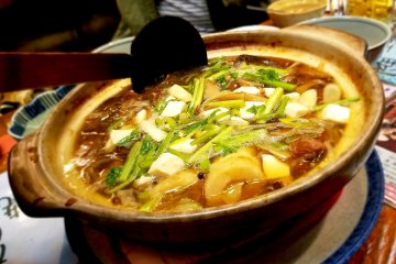 Hot pots are a family special during winter at Kawabata Street