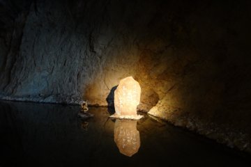 Statue inside the caves.