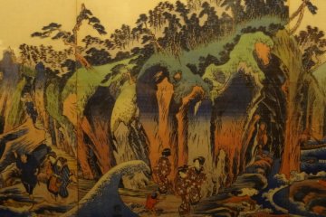 Hiroshige rendition of Enoshima and the caves.