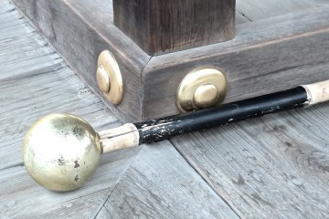 <p>This scepter-like object was accidently left out overnight on the shrine's ceremony platform</p>