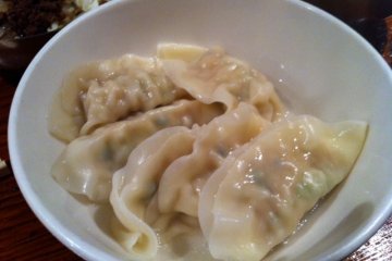 I usually prefer grilled gyoza, though here it's a toss-up.