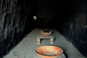 <p>Bowls in a kiln</p>
