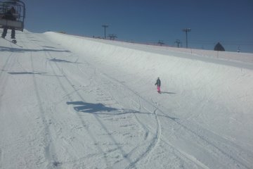 <p>A small training half pipe and a giant super pipe</p>