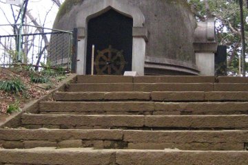 Buddhist stupa atop a small hill