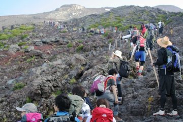 After the 7th station, no easy slope but rather rocky.