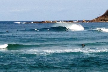 Surfing at Hattyohama Beach in Kyoto Prefecture