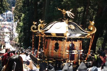 <p>The portable shrine descending 202 stairs.&nbsp;</p>