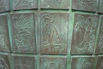 On the surface of this statue, over the years many artists have etched original kappa illustrations (a Japanese mythical creature) along with their signatures.
