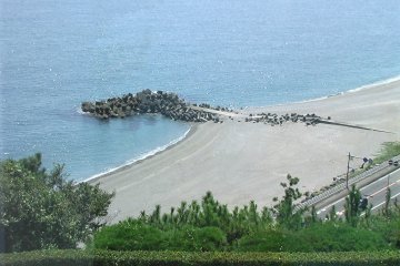 Katsura Beach viewed from an observation deck at the Sakamoto Ryoma Memorial Museum