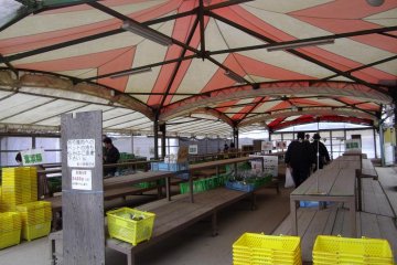 The fruit, vegetables and flower open air marketplace