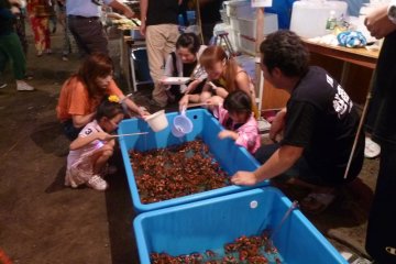 Game of "fishing" for crab- Kani Sukui