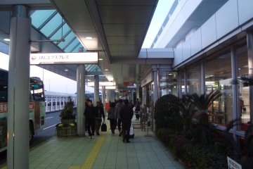 The passenger pick up/ drop off area