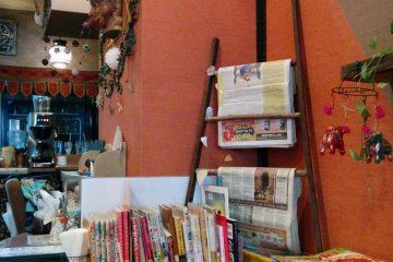 <p>A corner of India related newspapers and travel guides.&nbsp;</p>