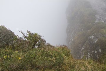Ce jour là, la vue sur le cratère était limitée !