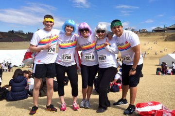 A "before" shot of our team sporting The Color Run white t-shirt included in the registration fee