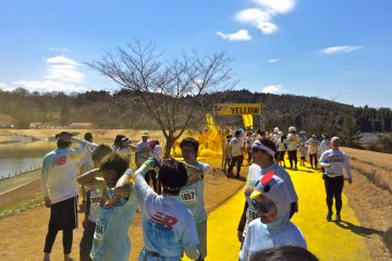 Yellow! The second color station which was positioned at the lake.