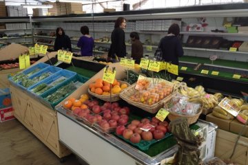 Fresh fruit and veg for sale.