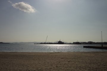 Current day Kurihama shore, where Perry first landed in 1853.
