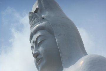 <p>Close-up of the statue of Sendai Dai-Kannon</p>