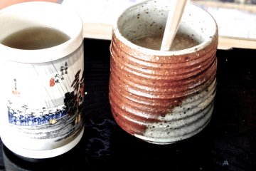 <p>I enjoyed a hot cup of amazake - basically a thick, hot, sweet, spiked rice drink that is very tasty</p>