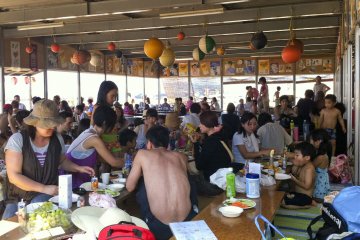 <p>Inside the spacious Shingu-ya Beach House</p>