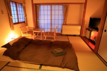 Traditional Japanese tatami-mat bedroom