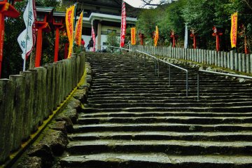 <p>The long flight of steps towards the shrine.</p>