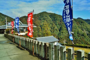 <p>The entire path was marked with flags.</p>