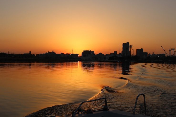 Lake Kasumigaura at sunset