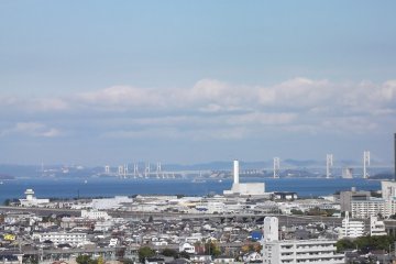 In the distance is the big bridge across the inland sea