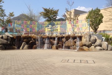 <p>The festive plaza</p>