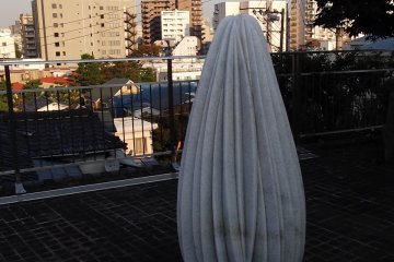<p>Also on the terrace is this unusual cactus-like stone object</p>