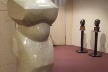 <p>There are different styles of sculpture on display inside too</p>