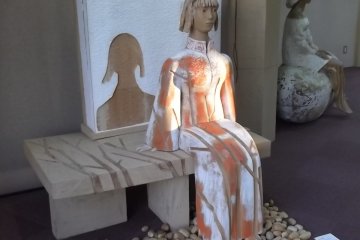 <p>Some of the sculpture is playful and inventive, like this one with its carved shadows</p>