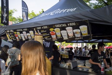 Jose Cuervo tent serving up ice-blended and regular margaritas.