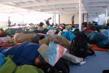 <p>The basic ferry ticket gets you a sleeping space on the open deck. &nbsp;You can upgrade to a private bunk for 3000 to 4000 yen extra.&nbsp;</p>