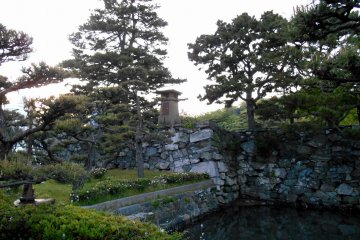 <p>Colorful stone walls and the castle moat. Most of these colorful stones were taken out from Mt. Bizan in Tokushima city</p>