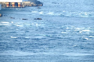 <p>Tidal currents clash just under the Great Naruto Bridge. This is where Naruto Whirlpools can be seen in the early afternoon during spring tide</p>