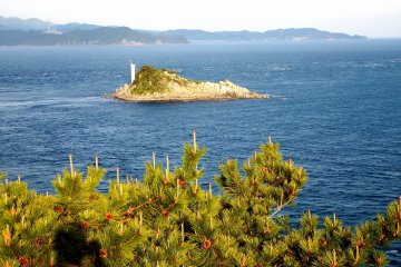<p>Pine trees and Tobi Island (Skip Island) viewed from the observation platform &nbsp;</p>