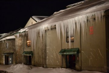 Snow-dripping alluring warehouse