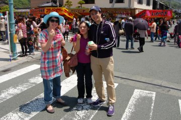 Enjoy tasty festival food.