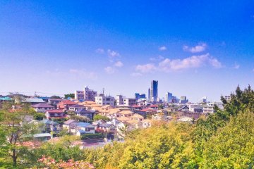 <p>A view of Yokohama Landmark Tower from opposite the Grandstands</p>